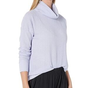 PJ Salvage Soft Blue Cowl Neck Lounge Long Sleeve Top Size Large, NWT